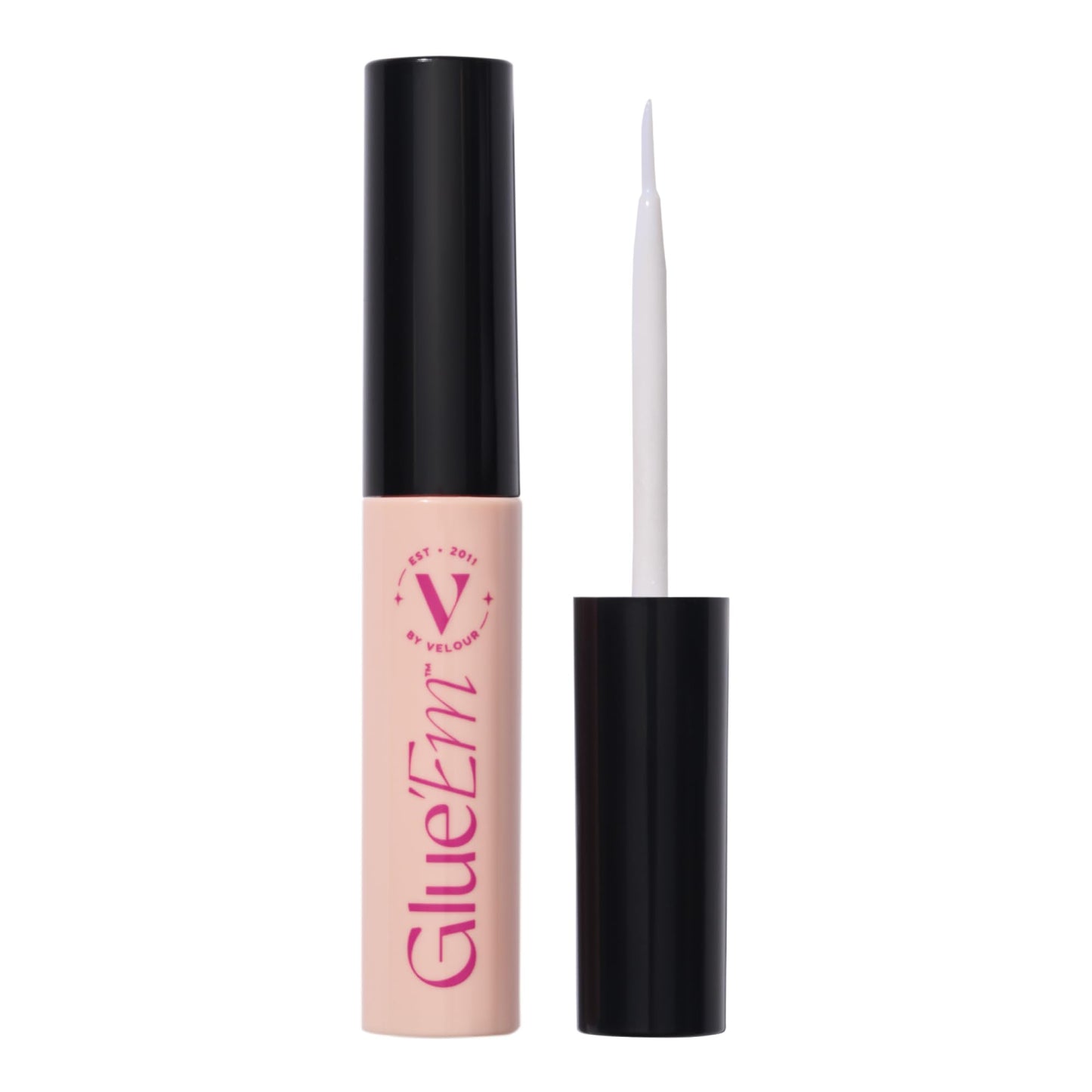 Velour Glue 'Em™ Brush-On Lash Glue, Mess-Free Eyelash Glue, Eye Lash Glue for Eyelash Clusters, Latex Free Lash Adhesive, Clear Eyelash Glue, Beginner-Friendly