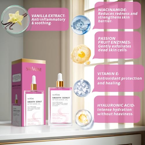 After Shave Oil Women,3.38 Fl Oz Gentle Strawberry Vanilla Women After Shave Oil, Prevents Ingrown Hairs Razor Bumps, Soothes Sensitive Skin, for Bikini Area, Legs Underarms