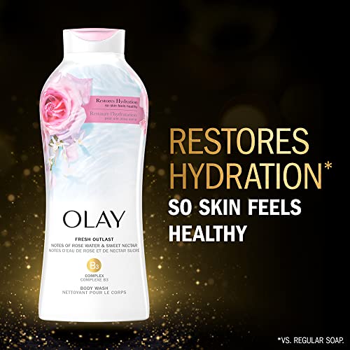 Olay Fresh Outlast Rose Water & Sweet Nectar Body Wash, 22 Fl oz, 5.732 Lb