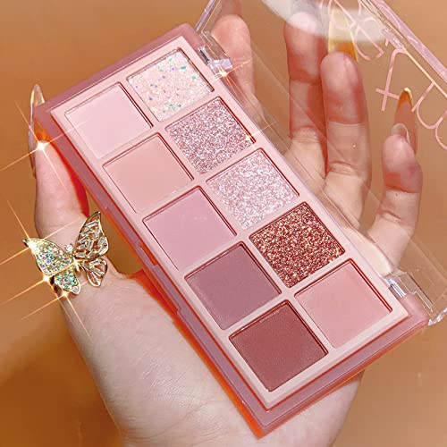 Go Ho 10 Colors Eyeshadow Palette - Matte Shimmer Glitter