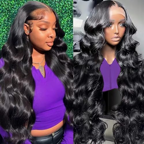 Xajwat 26 Inch Body Wave Lace Front Wigs Human Hair 180 Density 13x4 HD Transparent Lace Frontal Wigs Human Hair Pre Plucked with Baby Hair Glueless Wigs Human Hair for Black Women