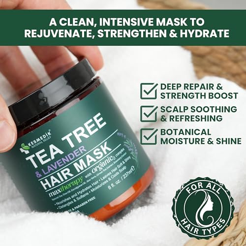 Tea Tree Hair Mask with Argan Oil & Biotin | Deep Conditioning Treatment