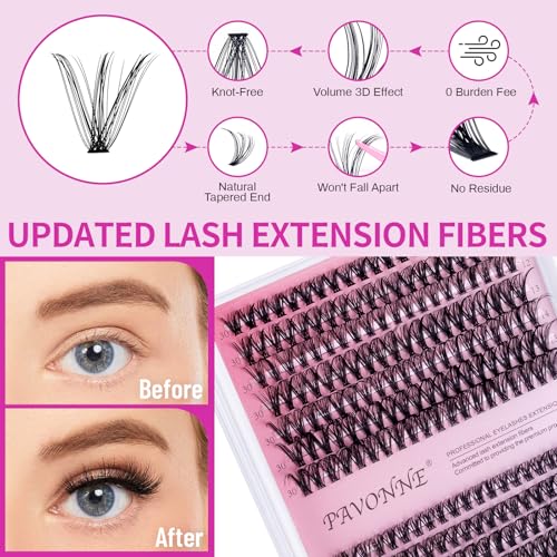 280pcs Cluster Lash Kit with Bond & Seal - DIY Eyelash Extensions
