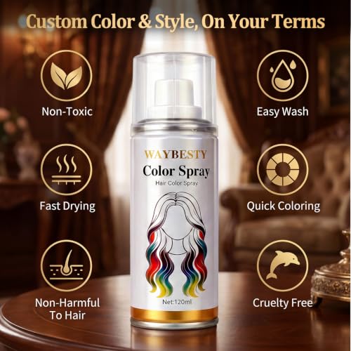 Washable Temporary Hair Color Spray for Kids & Adults - Blue, 4.06 oz