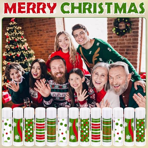 25 Pcs Christmas Peppermint Flavor Lip Balms Gifts Bulk Mini Peppermint Candy Flavor Moisturizing Lip Balms Elf Xmas Christian Party Favors Xmas Stocking Stuffer Bulk for Women Coworker Staff Employee