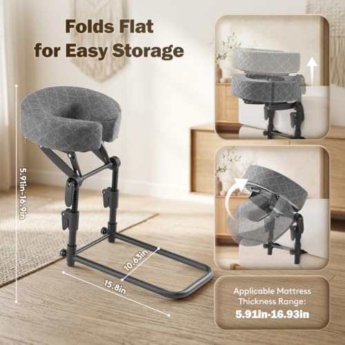 Massage Headrest for Bed with Chest Pad & 2 Pillow Covers