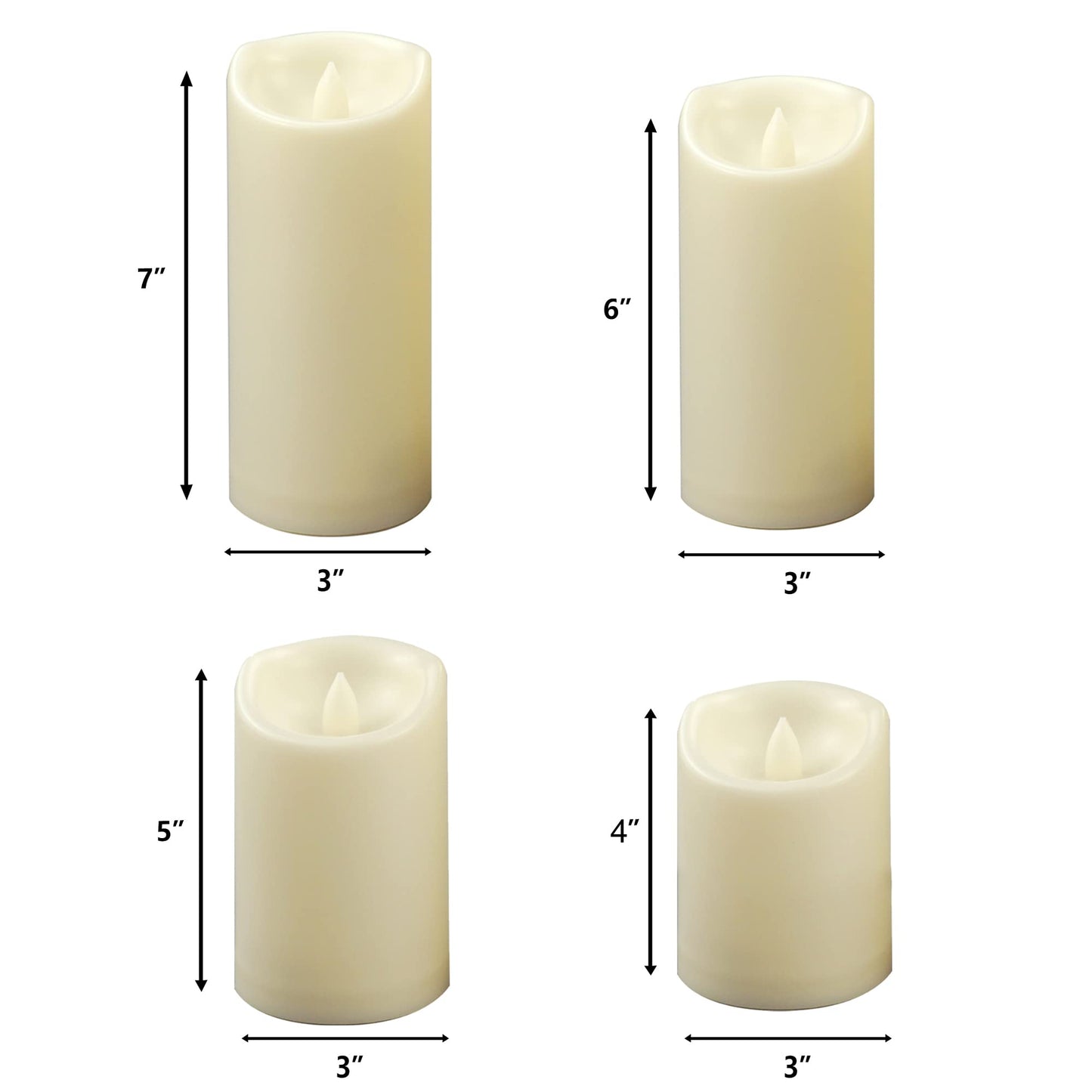 CANDLE CHOICE Waterproof Outdoor Battery Operated Flameless Pillar Candles with Timer White Plastic Realistic Flickering Electric LED Lights for Lantern Garden Wedding Christmas Decorations 9 Pack