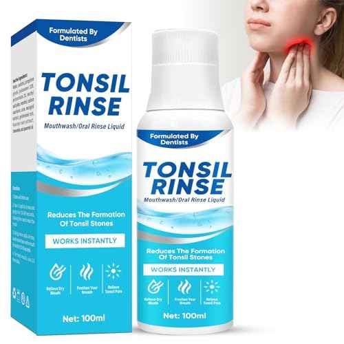 Tonsil Stone Remover, Natural Ingredients Mouthwash or Oral Rinse Liquid to Help Soothe Tonsils, Effectively Soothe Dry Mouth & Freshens Breath Tonsil Stone Mouthwash-Mint