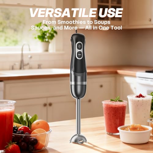 Turelar Immersion Blender Handheld with 2 Speed & Stainless Steel Blades