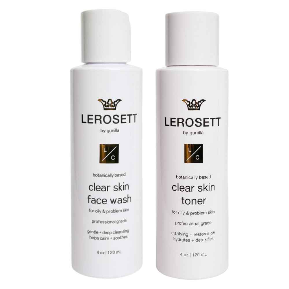 Gunilla Of Sweden LEROSETT Clear Skin Face Wash & Pore Toner Bundle