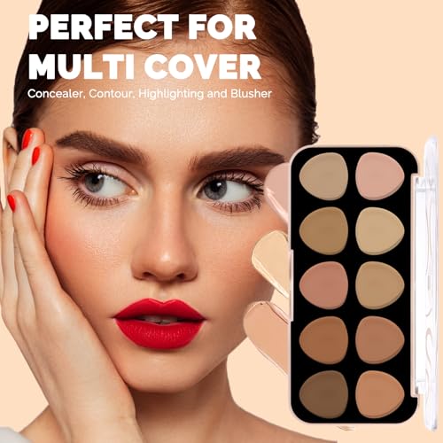 10 Color Concealer Palette with 8 Makeup Brushes