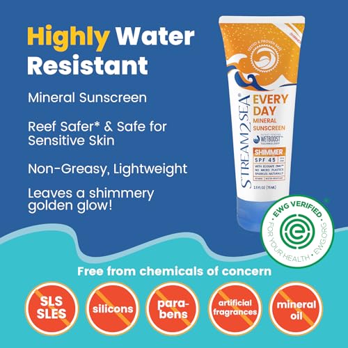 Stream2Sea Shimmer Reef-Safe SPF 45 Mineral Sunscreen (Variation: Shimmer)
