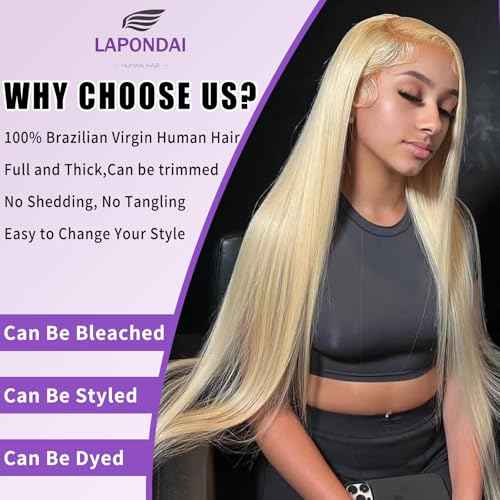 12A Grade 613 Bundles Human Hair Straight Blonde Bundles Human Hair 100% Unprocessed Brazilian Virgin Raw Hair Quick Weave for women 3 Bundle Deals Hair Extensions 22 24 26 Inch