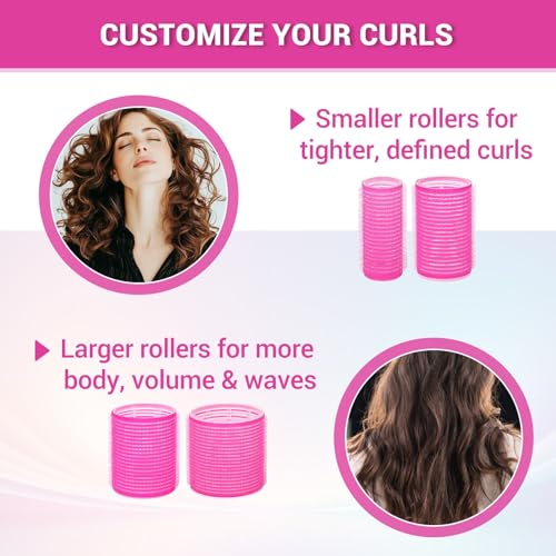 24Pc Self-Grip Hair Rollers Set with 4 Sizes & Clips