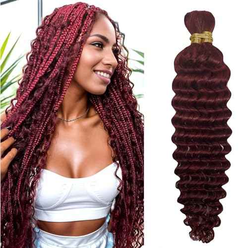 Human Braiding Hair For Boho Braids 2 Bundles Deep Wave Bulk Human Hair for Braiding 100g/pack Wet And Wavy Human Braiding