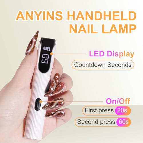 UV LED Nail Lamp Cordless Gel Curing Light with LCD Timer