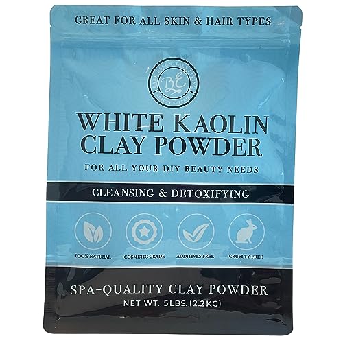 Bare Essentials Living - White Kaolin Clay Powder (5 lb) 100% Natural White Powdered Clay for Seed Bombs, White Clay Mask, DIY Spa, Soap, Bath Bomb, Deodorant, Can be Used as Kaolin Clay for Gardening