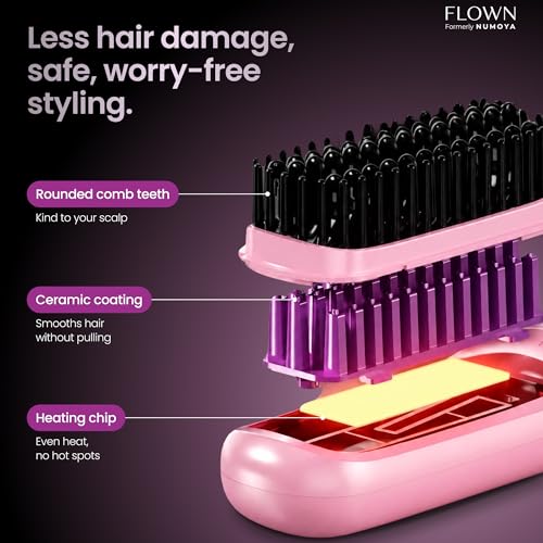 Flown Go Brush PRO - Cordless Heat Brush with USB-C Charger