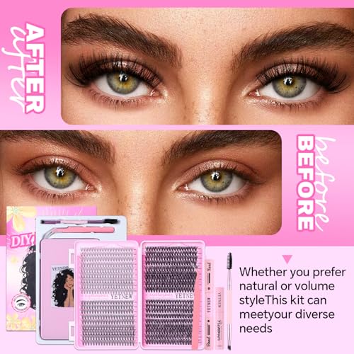 Lash Clusters Kit 720PCS - Volume Eyelash Extensions with Tools