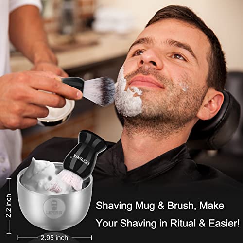 Straight Razor Shaving Kit for Men - 2 Packs Shaving Soap, Straight Edge Razor, Shaving Cream, Brush & Bowl - Unique Gifts Set for Men, Him, Dad - Stocking Stuffers,Father¡¯s Day (Sweat Orange£©