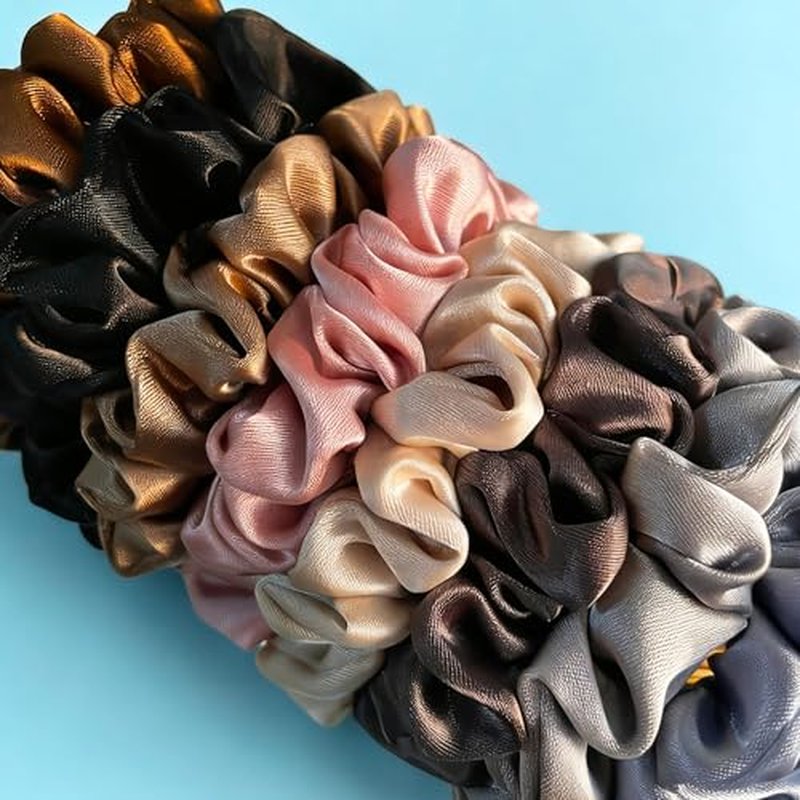 Mebloblo Satin Scrunchies for Women - 8 Pcs No Crease Hair Ties