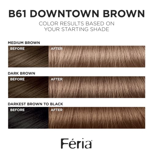 L'Oreal Paris Feria B61 Downtown Brown Permanent Hair Dye