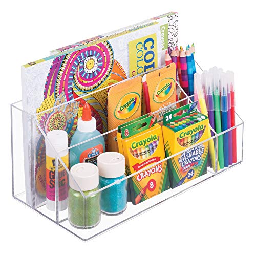 iDesign Clarity Cosmetic Palette Organizer for Vanity or Cabinet to Hold Makeup, Nail Polish, Cosmetic Accessories - 5 Compartments, Clear