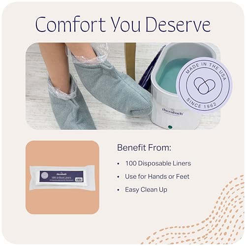 Therabath Disposable Paraffin Wax Liners for Hands & Feet (100 Count)