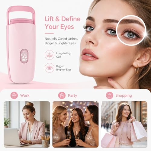 Heated Eyelash Curler with 3 Temp Settings & USB-C Charging