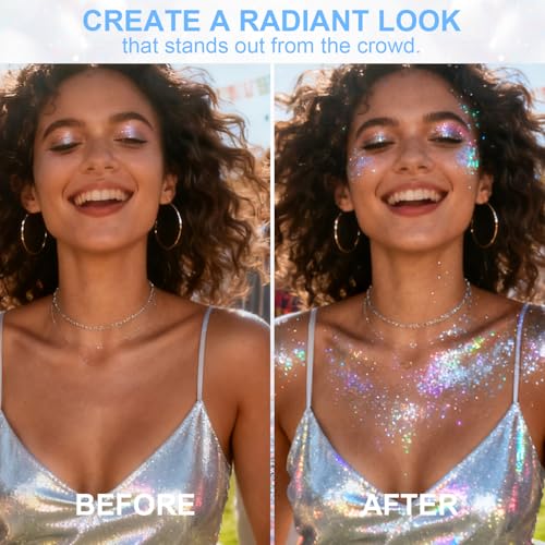 LemonSac Rainbow Glitter Spray for Body & Hair, Shimmering Sparkle Makeup, 10g, Festival & Prom Accessories - Glint-Rainbow