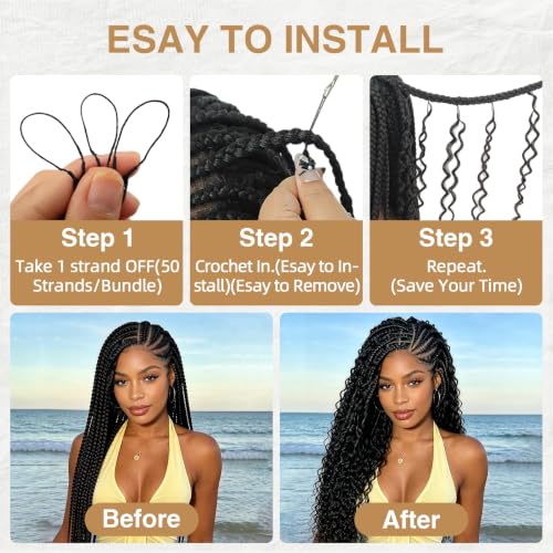 Deep Wave Crochet Hair 18 Inch 60g Pre-Separated Human Hair