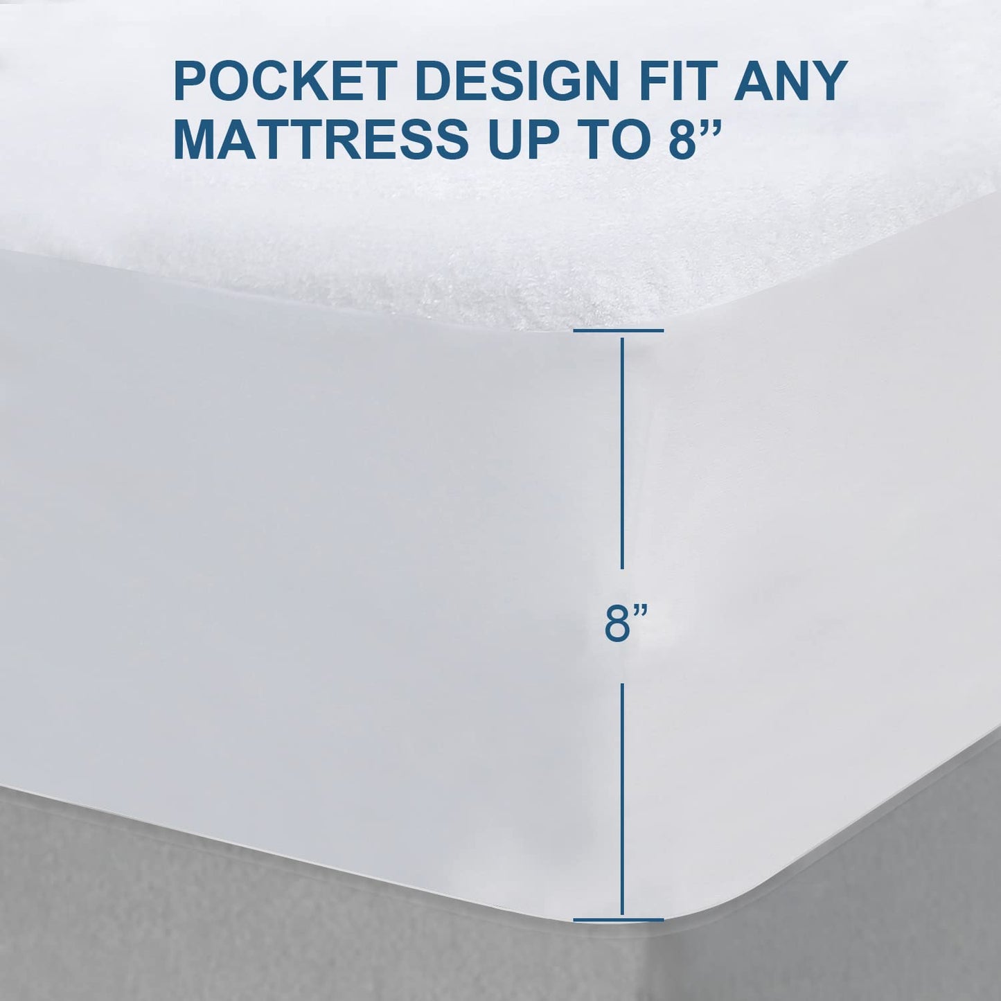 Waterproof Mattress Protector Sleeper Sofa Queen Size,Mattress Cover, Smooth Top Mattress Protector for Kids, Breathable Skin Friendly and Noiseless Fitted Sheet,Viscose Made from Bamboo Terry