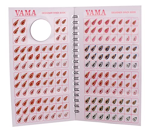 Multicolour Stone Bindi Sticker Book - 372 Mix Size Bindis