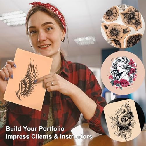 Autdor Tattoo Practice Skin 10Pcs Double-Sided 8x6"