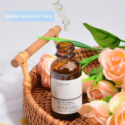 Retinol 1% in Squalane Serum For Face, 30ML Moisturizing Retinol Face Serum For Fine Lines & Acne, Retinol Serum For Dry Skin.