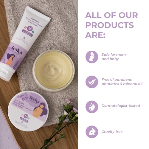 Leska Maternity Cream 2-Pack | STAGE B: HYDRATE Stretch Mark Defense Belly Cream & Butter (Pregnancy Months 6-9) | Part of a Complete 3-Stage Pregnancy Skincare System (4-4.93oz)