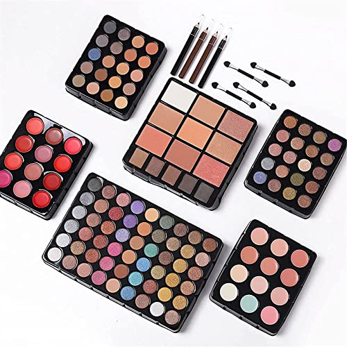 UNIFULL 132-Color Makeup Kit with Brushes & Mirrors