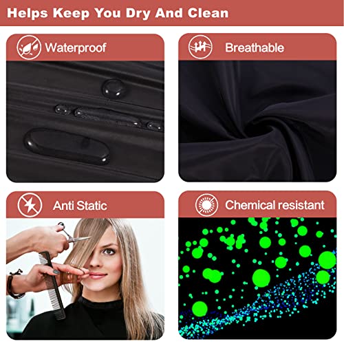 Short Barber Cape Salon Apron for Hair Cutting Dye Coloring - Black - 1