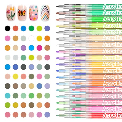 60 Colors Nail Art Pen Set,3D Acrylic Nails Art Markers Pens,Quick Dry Nail Doodle Pens for Home & Salon DIY Nail Art £¨1.0 mm Pen Nib£©