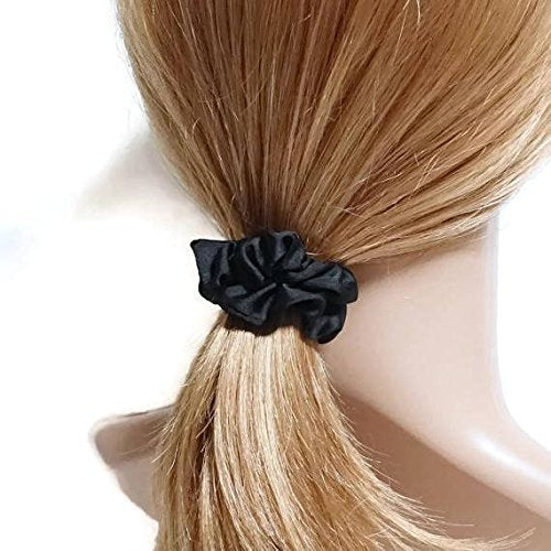 Set of 24Pcs Satin Hair Scrunchies Rubber Bands Elastic Hair Ties Ponytail Holder Satin Fabric Hair Ties (Mix Colors)