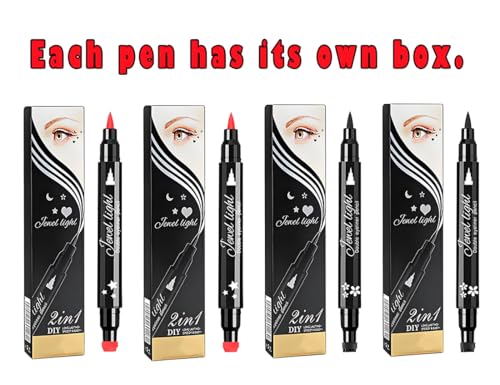 Linble Stamp Eyeliner Set - 2-in-1 Red & Black Liquid Eye Pens