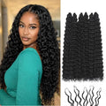 Feather Crochet Hair 20" Deep Wave - Hand-Tied Knotless Extensions