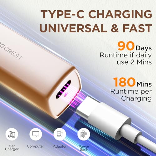 Rechargeable Facial Hair Remover & Eyebrow Trimmer for Women - 2 in 1 Electric Personal Grooming Tool