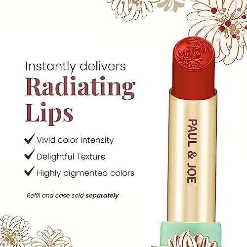 Paul & Joe Moisturizing Lipstick Refill Only, Case Sold Separately, Long Lasting Lipstick for Highly-Pigmented Lip Color, 08 Carrot Glace - Modern Carrot Brown Lip Stick, 0.10 oz