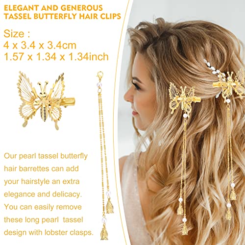 3D Butterfly Hair Clips Set - 12Pcs Gold Alloy Barrettes