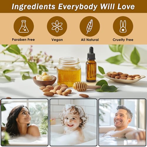 Spa Baskets For Women - Luxury Bath Set With Honey & Almond - Spa Kit Includes Wash, Bubble Bath, Lotion, Bath Salts, Body Scrub, Hand Cream, Shower Puff, Bathbombs, Soap and Towel