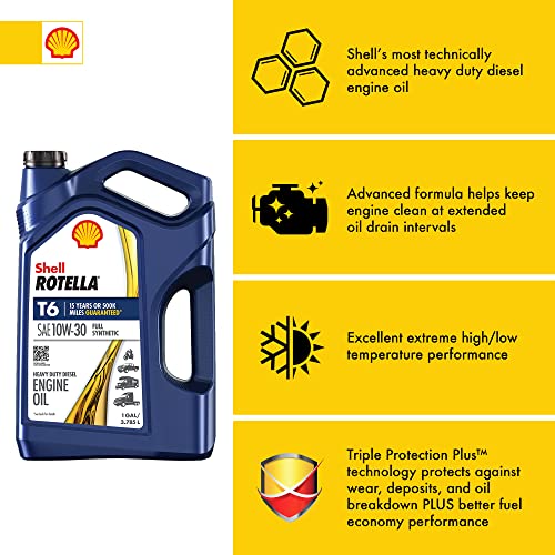 Shell Rotella T6 10W-30 Diesel Engine Oil, 1 Gallon