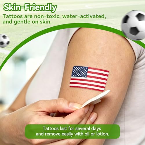 Soccer Fan Gear Set with Clown Wig, Tattoos & Horn