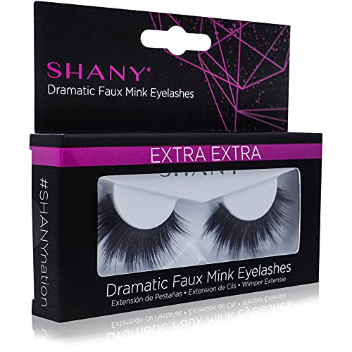 SHANY Classic Faux Mink Eyelashes - Durable Single Pair 3D Reusable Fluffy and Soft Strip Lash with Medium Volume - EXTRA EXTRA