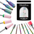 MelodySusie 13Pcs Nail Drill Bits Set - Pink & Colorful Tungsten, Ceramic & Diamond